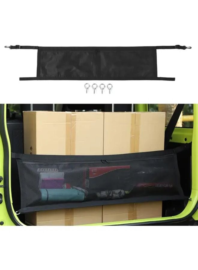Heavy Duty Adjustable Trunk Cargo Net Strap System For Suzuki Jimny JB64 JB74 2019 2025 Black - Image 1